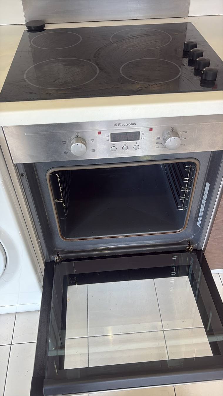 Electrolux oven interior and glass door after a deep clean